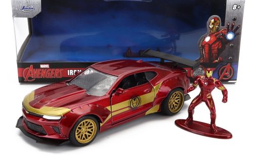 Jada - CHEVROLET CAMARO COUPE WITH IRON MAN FIGURE 2016 RED GOLD