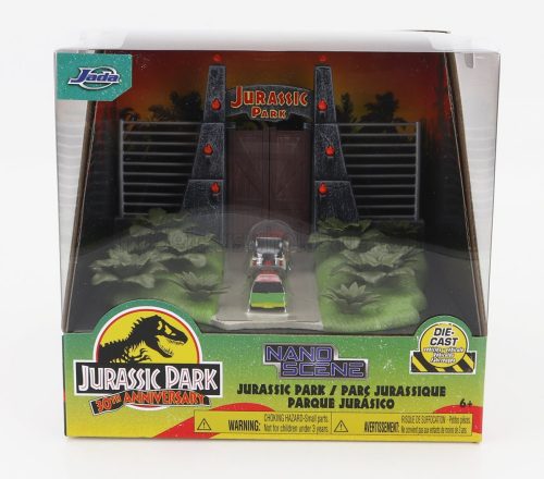 Jada - ACCESSORIES DIORAMA - SET JURASSIC PARK WITH FORD USA EXPLORER JURASSIC PARK 1995 - JEEP WRANGLER RUBICON OPEN 1999 VARIOUS