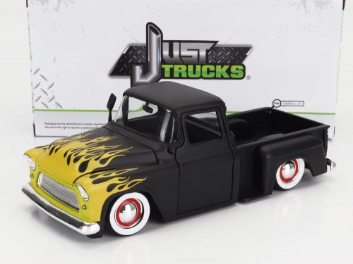 Jada - CHEVROLET STEPSIDE PICK-UP CUSTOM 1955 BLACK MATT YELLOW