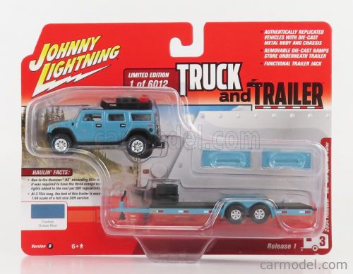 Johnny Lightning - Hummer H2 With Trailer 2004 Ocean Blue