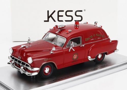 Kess Models - CHEVROLET NATIONAL AMBULANCE ROYAL OAK MICHIGAN FIRE PROTECTION FIRE ENGINE 1954 RED