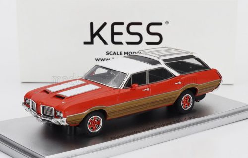 Kess Models - OLDSMOBILE VISTA CRUISER 442 SW STATION WAGON 1972 RED WHITE WOOD