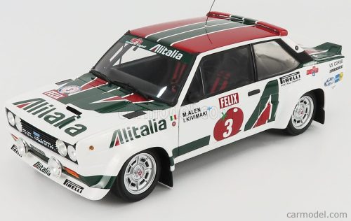 Kyosho - Fiat 131 Abarth Alitalia N 3 Winner Rally 1000 Lakes 1978 M.Alen - I.Kivimaki White Green Red