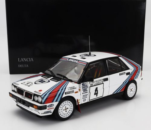 Kyosho - LANCIA DELTA HF INTEGRALE 4WD TEAM LANCIA  N 4 WINNER RALLY 1000 LAKES 1987 MARKKU ALEN - ILKKA KIVIMAKI WHITE RED BLUE