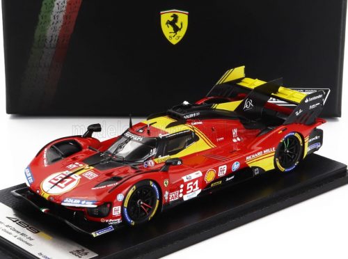 LookSmart - FERRARI 499P 3.0L TURBO V6 TEAM FERRARI AF CORSE N 51 3rd 24h LE MANS 2024 ALESSANDRO PIER GUIDI - JAMES CALADO - ANTONIO GIOVINAZZI RED YELLOW BLACK