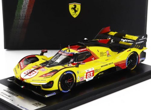 LookSmart - FERRARI 499P 3.0L TURBO V6 TEAM AF CORSE N  83 24h LE MANS 2024 ROBERT KUBICA - ROBERT SHWARTZMAN - YIFEI YE YELLOW RED