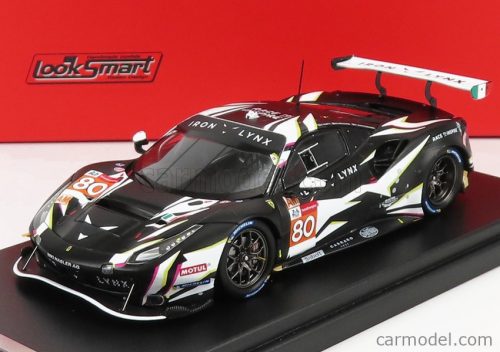 Looksmart - Ferrari 488 Gte Iron Lynx Team N 80 3Rd Gte-Am Class 24H Le Mans 2021 Matteo Cressoni - Callum Ilott - Rino Mastronardi Matt Black White