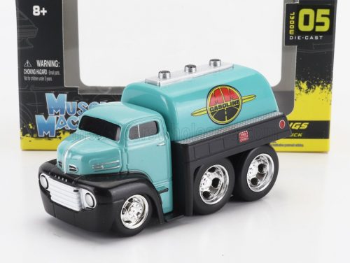 Maisto - FORD USA COE FUEL TANKER TRUCK GASOLINE 3-ASSI CUSTOM 1950 LIGHT BLUE BLACK