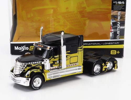 Maisto - INTERNATIONAL LONESTAR TRACTOR TRUCK 3-ASSI 2010 BLACK YELLOW