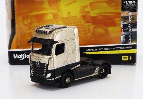 Maisto - MERCEDES BENZ ACTROS 1851 MP4 GIGASPACE TRACTOR TRUCK 2-ASSI 2018 BEIGE BLACK