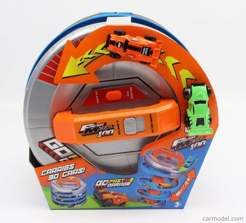 Maisto - Accessories Diorama - Go Fast Garage With 2X Cars Included Orange