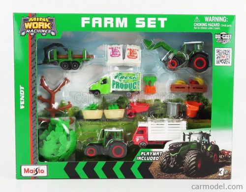 Maisto - Fendt Farm Set 209 Vario Tractor With Accessories 2022 Green