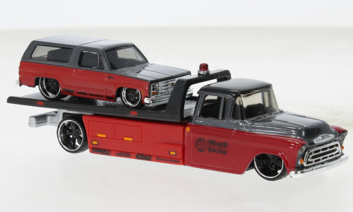 Maisto - Chevrolet Flatbed, dunkelrot/grau, 1957, 1:64