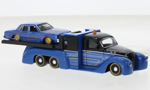 Maisto - Missile Tow Flatbed, blau/schwarz, 1:64