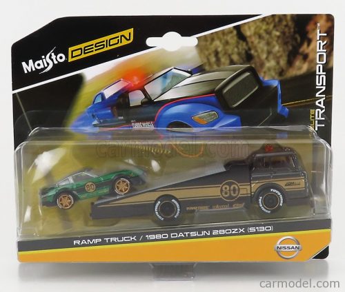 Maisto - Datsun 280Zx N 80 1980 With Rump Truck Gold Black Green