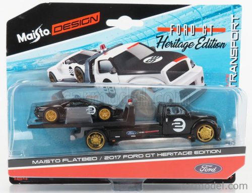 Maisto - Ford Usa Ramp Truck Wrecker With Ford Gt N 2 Heritage Edition 2017 Black