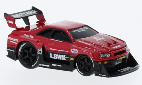 Maisto - Nissan Skyline GT-R (R34) Liberty Walk, rot/schwarz, 1999, 1:64