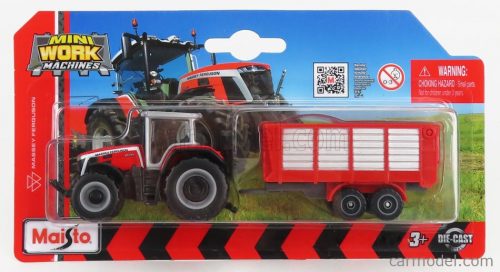 Maisto - Massey Ferguson 8S.265 Tractor With Trailer 2020 Red Silver