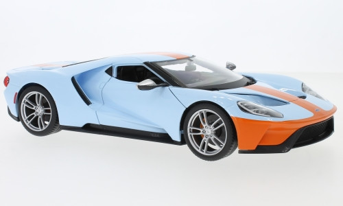 Maisto - Ford GT, hellblau/orange, 2017, 1:18