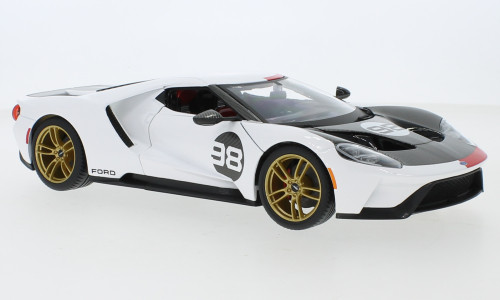 Maisto - Ford GT Heritage Edition, weiss/Dekor, 2021, 1:18