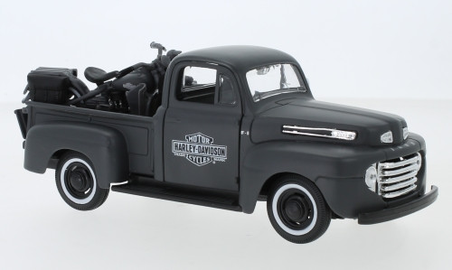 Maisto - Ford F-1 Pick Up Tuning, dunkelgrau/Dekor, 1948, Harley-Davidson, 1:24