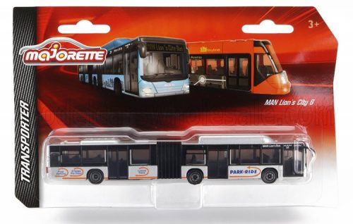 Majorette - MAN LION'S CITY 6 AUTOBUS SNODATO A SOFFIETTO 2010 SILVER BLACK ORANGE