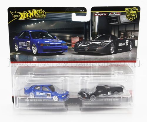 Mattel Hot Wheels - NISSAN SET 2X PRIMERA N 68 RACING + R390 GT1 N 23 RACING 1998 BLUE BLACK