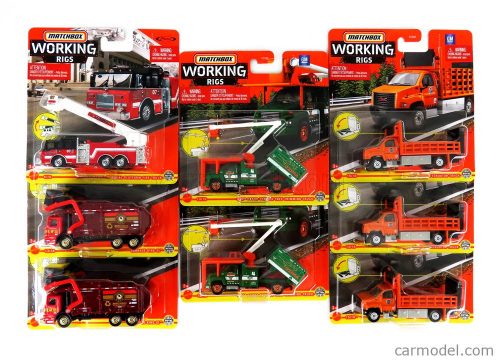 Matchbox - Truck Set Assortment 8 Pieces - 2X Garbage King Xl - Scala Fire Engine - 3X Gmc 3500 - 2X C8500 Trimming Various