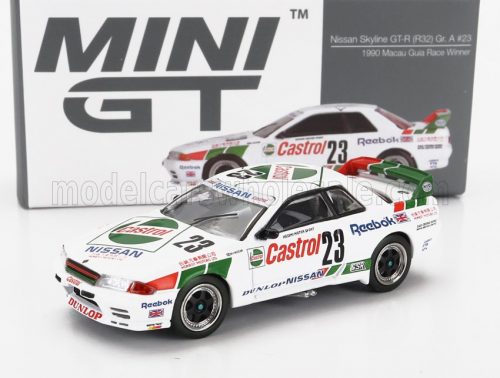 TrueScale - NISSAN SKYLINE GT-R (R32) Gr.A CASTROL N 23 WINNER MACAU GUIA RACE 1990 M.HASEMI WHITE GREEN RED