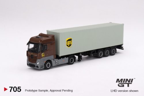 Minigt - 1:64 Mercedes-Benz Actros with 40 Ft Container "UPS Europe" 2023 (LHD) - MINI GT