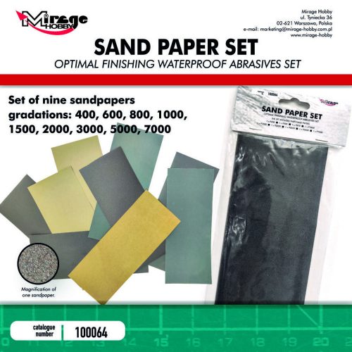 Mirage Hobby - MIRAGE SAND PAPER (9 pcs: 400, 600, 800, 1000, 1500, 2000, 3000, 5000, 7000,)