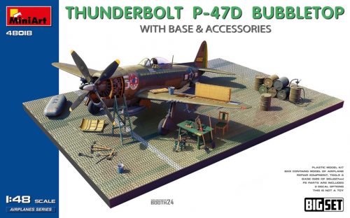 Minart - Thunderbolt P-47D Bubbletop  w/Base & Accessories. Big Set