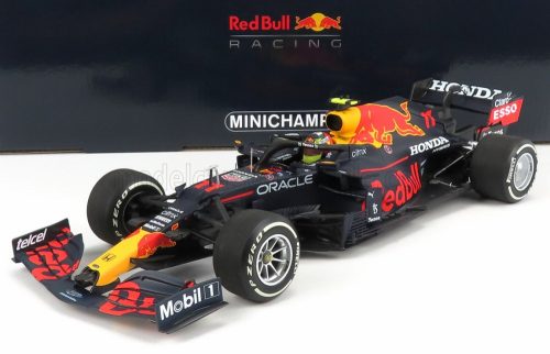 Minichamps - RED BULL F1  RB16B HONDA RA620H TEAM ASTON MARTIN N 11 MONACO GP 2021 SERGIO PEREZ MATT BLUE YELLOW RED