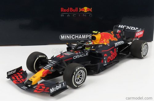 Minichamps - Red Bull F1 Rb16B Honda Ra620H Team Aston Martin N 11 3Rd French Gp 2021 Sergio Perez Matt Blue Yellow Red