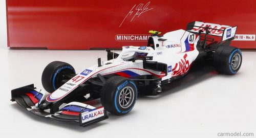 Minichamps - Haas F1 Vf-21 Ferrari 065/6 Team Uralkali N 47 Belgium Gp 2021 Mick Schumacher White Blue Red