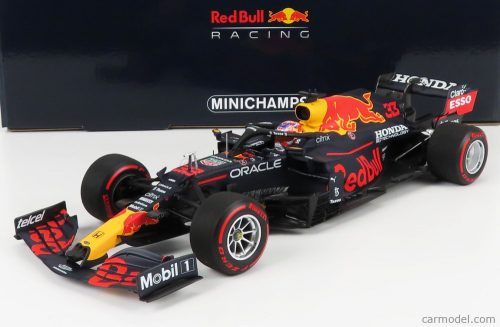 Minichamps - Red Bull F1 Rb16B Honda Ra620H Team Aston Martin N 33 Winner Holland Gp 2021 Max Verstappen Matt Blue Yellow Red