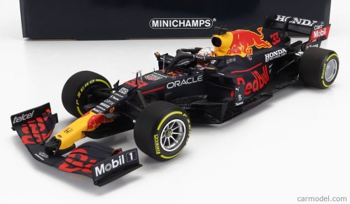 Minichamps - Red Bull F1 Rb16B Honda Ra620H Team Aston Martin N 33 World Champion Winner Mexico Gp 2021 Max Verstappen Matt Blue Yellow Red