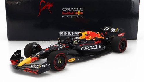 Minichamps - RED BULL F1  RB18 TEAM ORACLE RED BULL RACING N 1 WORLD CHAMPION WINNER HUNGARIAN GP 2022 MAX VERSTAPPEN MATT BLUE YELLOW RED