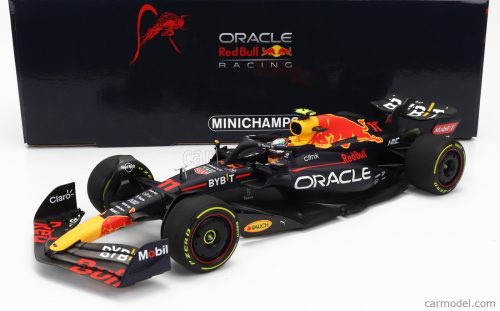 Minichamps - Red Bull F1  Rb18 Team Oracle Red Bull Racing N 11 Winner Singapore Gp 2022 Sergio Perez Matt Blue Yellow Red