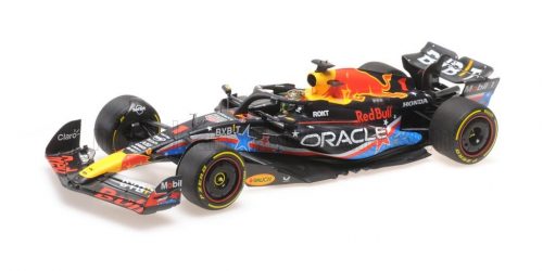 Minichamps - RED BULL F1  RB19 TEAM ORACLE RED BULL RACING N 1 WORLD CHAMPION WINNER AUSTIN USA GP 2023 MAX VERSTAPPEN MATT BLUE