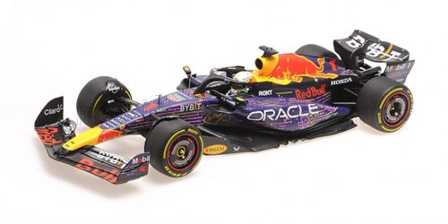 Minichamps - RED BULL F1  RB19 TEAM ORACLE RED BULL RACING N 1 WORLD CHAMPION WINNER LAS VEGAS USA GP 2023 MAX VERSTAPPEN PURPLE YELLOW RED