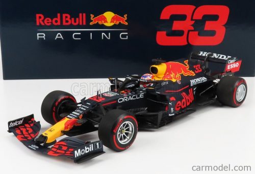 Minichamps - Red Bull F1 Rb16B Honda Ra620H Team Aston Martin N 33 Winner Holland Gp World Champion 2021 Max Verstappen Matt Blue Yellow Red