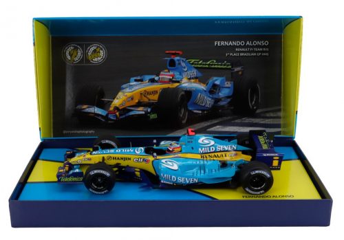 Minichamps - RENAULT F1  R25 TEAM MILD SEVEN RENAULT N 1 WORLD CHAMPION 3rd SAO PAULO BRAZILIAN GP 2005 FERNANDO ALONSO LIGHT BLUE YELLOW