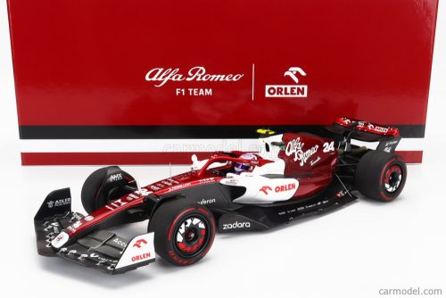 Minichamps - Alfa Romeo F1  C42 Team Orlen Racing N 24 10Th Bahrain Gp 2022 Guanyu Zhou White Red Met