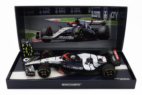 Minichamps - ALPHA TAURI F1  AT04 TEAM ALPHA TAURI N 3 HUNGARIAN GP WITH PIT BOARD 2023 DANIEL RICCIARDO BLUE WHITE