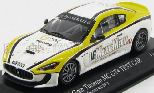 Minichamps - MASERATI GRANTURISMO MC GT4 COUPE N 16 TROFEO GRANTURISMO MC 2010 NECCHI WHITE YELLOW