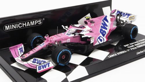 Minichamps - MERCEDES BWT F1  RP20 TEAM SPORTPESA RACING POINT N 18 POLE POSITION TURKISH GP 2020 LANCE STROLL MATT PINK BLUE