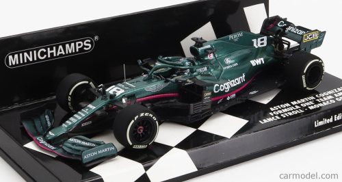 Minichamps - Aston Martin F1 Amr21 Mercedes M12 Eq Power+ Team Cognizant Formula One N 18 Monaco Gp 2021 Lance Stroll Green