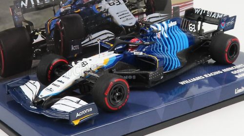 Minichamps - WILLIAMS F1  FW43B MERCEDES M12 EQ POWER+ TEAM  WILLIAMS RACING N 63 BAHRAIN GP 2021 GEORGE RUSSEL WHITE LIGHT BLUE