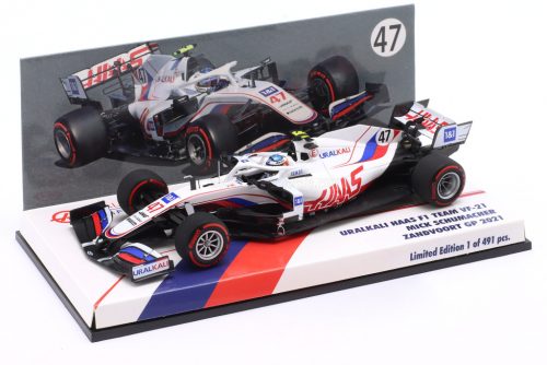 Minichamps - HAAS F1  VF-21 065/6 TEAM URALKALI N 47 DUTCH ZANDVOORT GP 2021 MICK SCHUMACHER WHITE BLUE RED